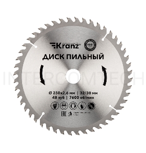 Диск пильный 250 мм х 48 зуб х 32/30 мм Kranz