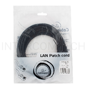 Патч-корд UTP Cablexpert PP12-3M/BK 5e, 3м, литой, многожильный (чёрный)