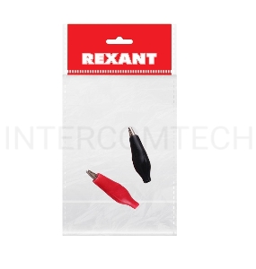 Зажим крокодил в изоляторе REXANT, длина 40 мм, ток 5A, 2 шт., пакет БОПП
