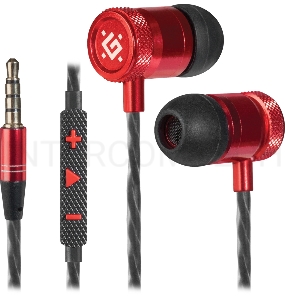 Гарнитура Defender Pollaxe черный + красный, кабель 1,2 м