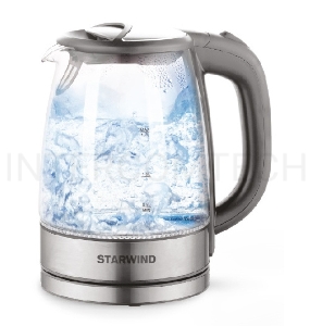 Чайник электрический Starwind SKG2315 1.7л. 2200Вт серый/серебристый (корпус: стекло)