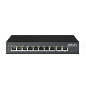 Коммутатор PoE OSNOVO SW-21000(120W), 8 x FE с поддержкой PoE (IEEE 802.3af/at), 2 x FE, до 30W на порт, суммарно до 120W