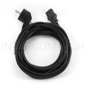 Кабель питания Cablexpert PC-186-1-1.8M, 1.8м, Schuko- C13, 3x1кв.мм, черный, с заземлением, пакет