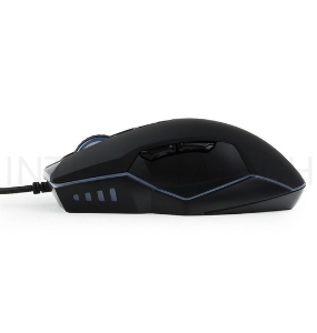 Мышь игровая Gembird MG-740 черный USB {чип Avago, 4000DPI, 6кн, подсвет 16млн цв, ПО, каб ткан 1.7м}