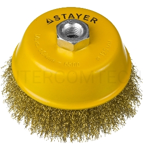 Кордщетка STAYER PROFESSIONAL 35125-125  чашечная М14 витая латунированная сталь d125мм