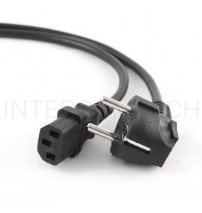 Кабель питания Cablexpert PC-186-1-3M, 3м, Schuko- C13, 3x1кв.мм, черный, с заземлением, пакет