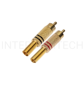 Разъем штекер RCA металл пайка ZN чёрный/красный GOLD PROCONNECT