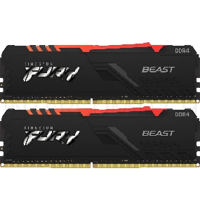 Память оперативная Kingston 32GB 2666MHz DDR4 CL16 DIMM (Kit of 2) 1Gx8 FURY Beast RGB