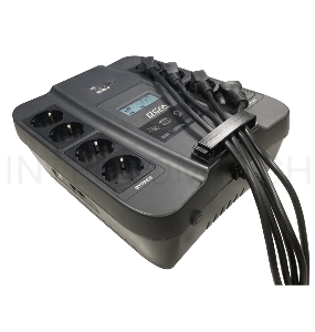 Источник бесперебойного питания Powercom Back-UPS SPIDER, Line-Interactive, LCD, AVR, 900VA/540W, Schuko, USB, black (1456263)