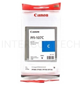 Картридж струйный Canon PFI-107C 6706B001 голубой для Canon iP F680/685/780/785 (130мл)