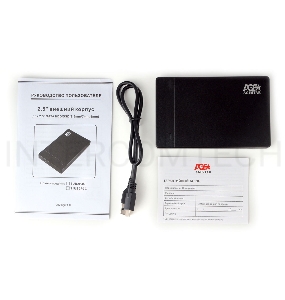 Внешний корпус USB 3.1 AgeStar 3UB2P3C (BLACK), безвинтовой, черный