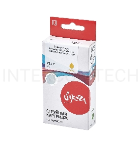 Струйный картридж Sakura 3ED69A (№712 Yellow) для HP, желтый, водорастворимый тип чернил, 29 мл.