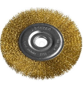 Кордщетка STAYER PROFESSIONAL 35122-150  д/УШМ витая стальная латун.проволока 0.3мм 150мм/22мм