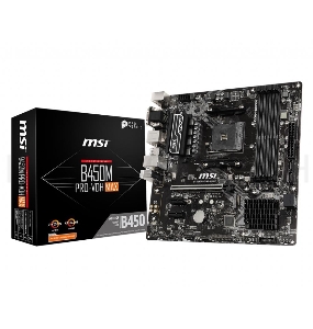 Материнская плата MSI B450M PRO-VDH MAX Soc-AM4 AMD B450 4xDDR4 mATX AC`97 8ch(7.1) GbLAN RAID+VGA+DVI+HDMI