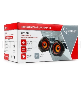 Колонки Акустич. система 2.0 Gembird SPK-105, черный, 5 Вт, регулятор громкости, USB-питание