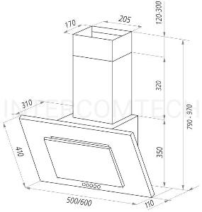 Вытяжка MAUNFELD TOWER C 60 чёрный  520м3/час 3скорости 54дБ 250Вт