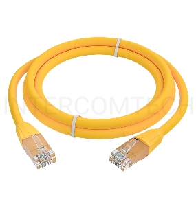 Патч-корд GCR прямой 1.0m LSZH UTP кат.6, желтый, 24 AWG, литой без фиксатора, ethernet high speed, RJ45, T568B