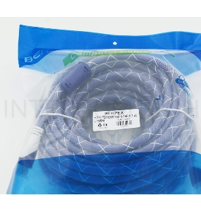 Кабель HDMI Ver.1.4 Blue/white jack HDMI19 (m)/HDMI19 (m) 15м феррит.кольца Позолоченные контакты
