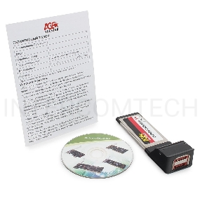 Контроллер eSATAII AgeStar as-eces2-s, Expresscard, порты: 2 х внешн. eSATAII (SILICON 3132 chip)