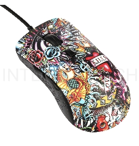 Мышь Qumo  Splash M40, проводная, оптическая, 6 кноп., подсв. 7 цв., 1200/1600/2400/3200 dpi, waterprinting