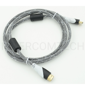 Кабель HDMI Ver.1.4 Black jack HDMI(19pin)/HDMI(19pin) (1.8м) феррит.кольца Позолоченные контакты