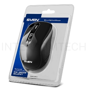 Мышь SVEN RX-520S USB чёрная (бесшумн. клав, 5+1кл. 3200DPI)