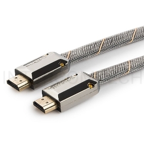 Кабель HDMI Cablexpert, серия Platinum, 1,8 м, v2.0, M/M, плоский, позол.разъемы, металлический корпус, нейлоновая оплетка, блистер