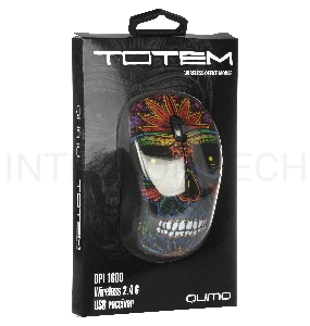 Мышь Qumo Office M41 Totem,беспроводная, оптическая, 4 кноп., 800/1000/1200/1600 dpi, waterprinting