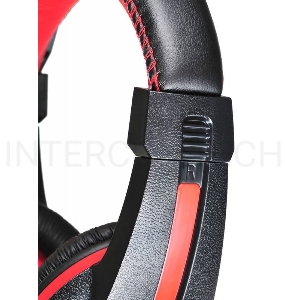 Наушники с микрофоном Oklick HS-L200 черный/красный 2м мониторы оголовье (Y-819)