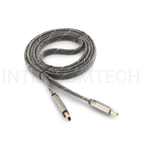 Кабель HDMI Cablexpert, серия Platinum, 1 м, v2.0, M/M, плоский, позол.разъемы, металлический корпус, нейлоновая оплетка, блистер