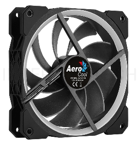 Вентилятор Aerocool ORBIT , 120x120x25мм, 16,8 млн. цветов, RGB подсветка в виде двойного кольца, 3-Pin, 1200 об/мин, 55,9 CFM, 14,1 дБА