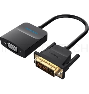 Мультимедиа конвертер активный Vention DVI-D 25М > VGA - 0.15 м. Чёрный