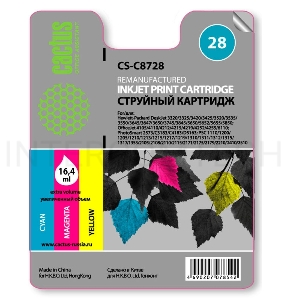Картридж струйный Cactus CS-C8728 многоцветный для №28 HP DeskJet 3320/3325/3420/3425/3520/3535/3550