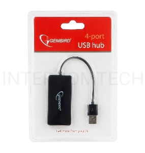 Концентратор USB 2.0 Gembird UHB-U2P4-03, 4 порта, блистер