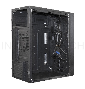 Корпус Minitower ExeGate mEVO-9302-RGB-600W-12 (mATX, БП 600NPX с вент. 12см, 2*USB+1*USB3.0, HD аудио, черный с RGB подсветкой)