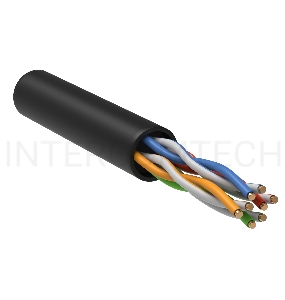 Кабель связи ITK витая пара U/UTP, кат.5E 4х2х24AWG solid, LDPE, 305м, черный