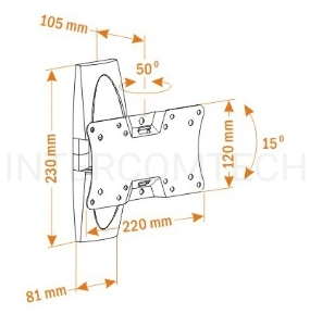 Кронштейн для телевизора Holder LCDS-5062 черный глянец 19