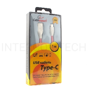 Кабель USB 2.0 Cablexpert CC-G-USBC01R-1M, AM/Type-C, серия Gold, длина 1м, красный, блистер