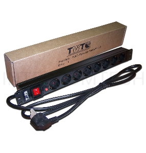 Блок распределения питания Lanmaster TWT-PDU19-16A8P-3.0 гор.размещ. 8xSchuko базовые 16A C14 3м