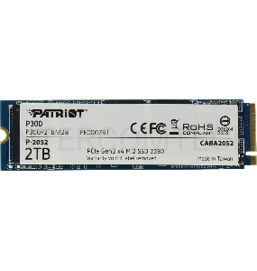Накопитель SSD Patriot P300 2TB, M.2 2280, P300P2TBM28, PCIe 3x4, NVMe, 2100/1650, RET