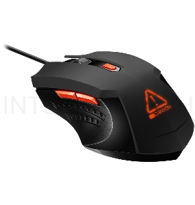 Мышь Optical Gaming Mouse with 6 programmable buttons, Pixart optical sensor, 4 levels of DPI and up to 3200, 3 million times key life, 1.65m PVC USB cable,rubber coating surface and colorful RGB lights, size:125*75*38mm, 115g