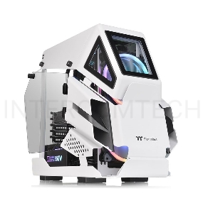 Корпус без блока питания Thermaltake AH T200 Snow/White/Win/SPCC/5mm Tempered Glass*2