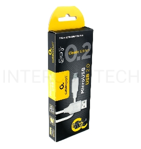 Кабель USB 2.0 Cablexpert CCB-mUSB2-AMBMO2-1MW, AM/microB, издание Classic 0.2, длина 1м, белый, блистер