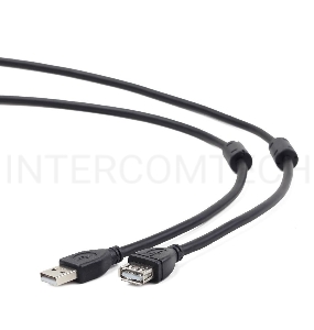 Кабель Gembird/Cablexpert CCF2-USB2-AMAF-10 USB 2.0  Pro AM/AF, 3м, экран, 2феррит.кольца, черный, пакет