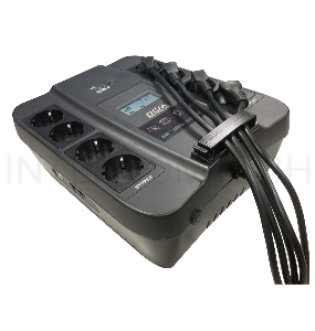 Источник бесперебойного питания Powercom Back-UPS SPIDER, Line-Interactive, LCD, AVR, 550VA/330W, Schuko, USB, black (1456259)