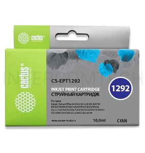 Картридж струйный Cactus CS-EPT1292 голубой для Epson Stylus Office B42/BX305/BX305F (10ml)