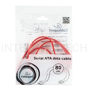 Кабель интерфейсный SATAIII Cablexpert CC-SATAM-DATA-0.8M, 80см, 7pin/7pin, защелка, пакет