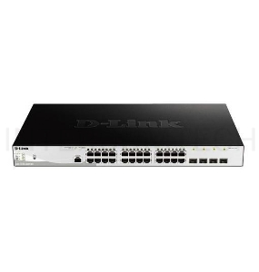 Коммутатор D-Link DGS-1210-28MP/ME/B1A Управляемый коммутатор 2 уровня с 24 портами 10/100/1000Base-T и 4 портами 1000Base-X SFP (24 порта с поддержкой PoE 802.3af/802.3at (30 Вт), PoE-бюджет 370 Вт)