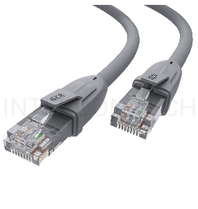 Патч-корд GCR прямой 1.0m UTP кат.6, серый, 24 AWG, ethernet high speed, RJ45, T568B, GCR-52544