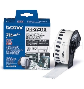 Бумажная клеящаяся лента Brother DK22210 (белая, ширина 29 мм x 30.48 м)